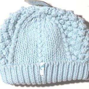 NEW Baby Blue Knit Hat Beanie Soft Interior Lining Womens One Size Fur Headwear